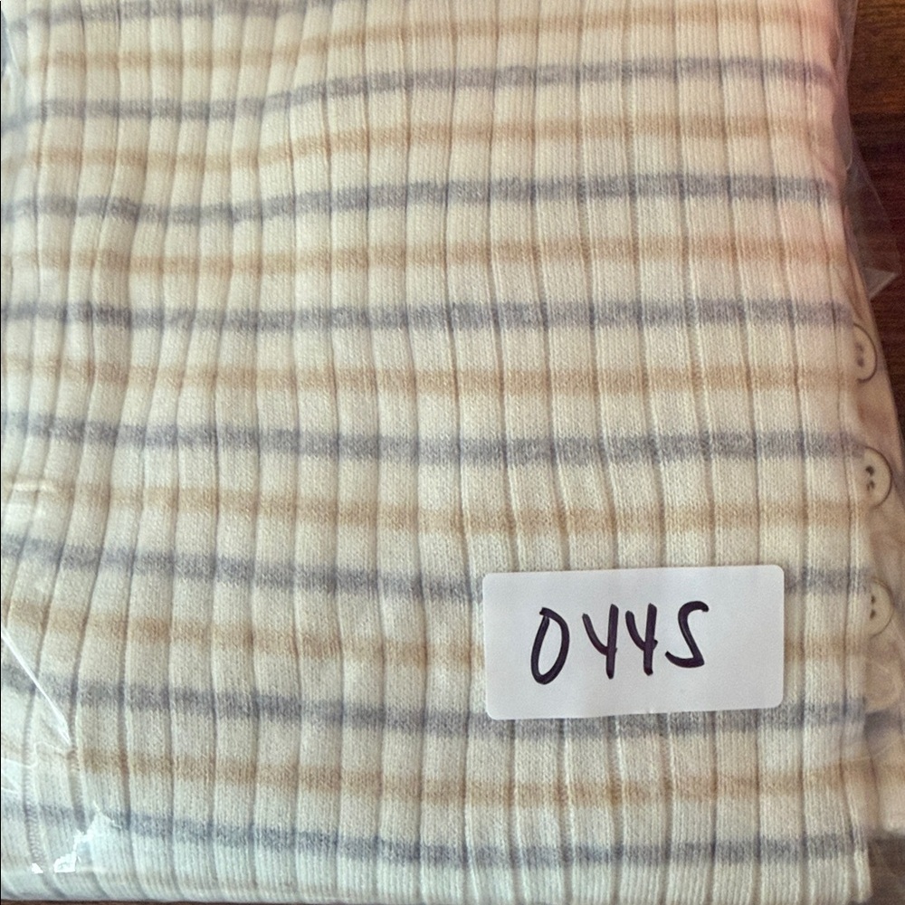 J. McLaughlin Arlette Ribbed Cotton Blend Striped Turtleneck Sweater Large - Picture 9 of 9